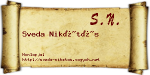 Sveda Nikétás névjegykártya